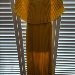 Chicwish Gold Pleated Halter Maxi Dress